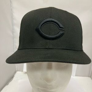 Cincinnati Reds Riverfront Stadium New Era Fitted 7 1/4 Hat Baseball Cap Black